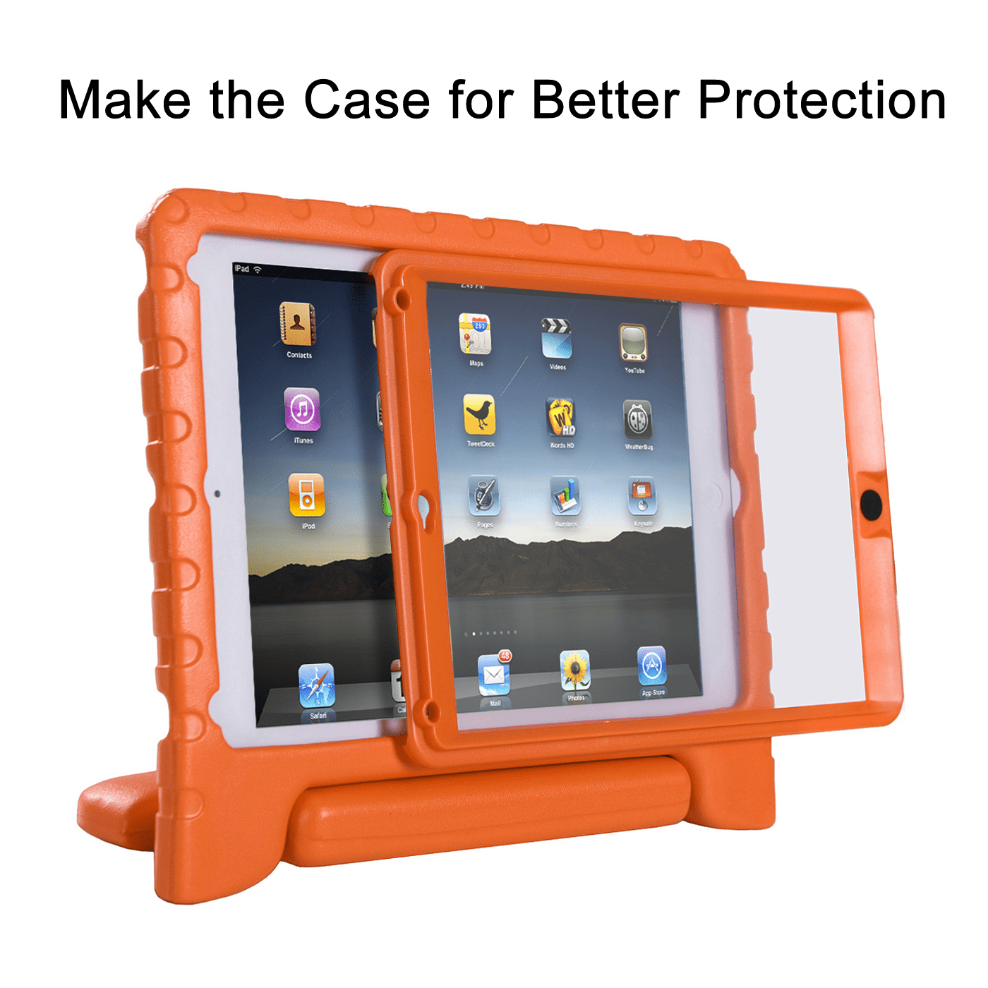 HDE iPad Air Bumper Case for Kids Shockproof Hard Cover Handle Stand