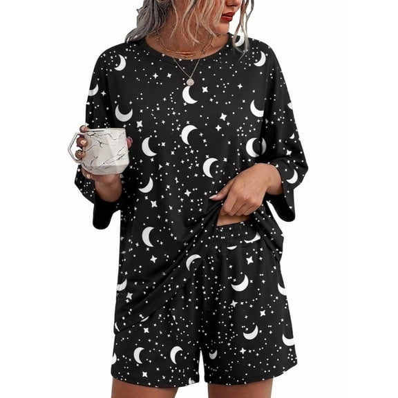 MINTREUS Womens Pajamas Sets 2 Piece knit Lounge Set Sleepwear With Pockets Loose fit M-3XL