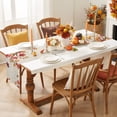 thumbnail image 3 of Thanksgiving Table Runner - 108 Inch Long Farmhouse Retro Fall Orange Maple Leaves Cotton and Linen Blended Dress Scarves Farmhouse Table Runner for Kitchen Dining, Coffee Table, 13" x 108", 3 of 8