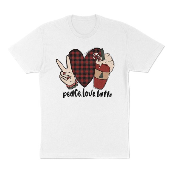 Peace Love Latte Shirt Unisex Large White