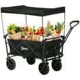 thumbnail image 1 of Outsunny Collapsible Wagon Cart with Removable Canopy and Carrying Bag, 1 of 10