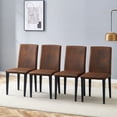 thumbnail image 3 of StnTalk Dining Chairs Set of 4, Brown Faux Leather Upholstered Kitchen Chairs with Metal Legs, Modern Parsons Dining Room Chairs for Dining Table, Easy Assembly, 3 of 8