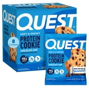 Quest Soft and Chewy Protein Cookie, Chocolate Chip Flavor, Ready to Eat, 15g Protein, 8 Count