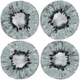 thumbnail image 2 of Shower Caps,Pioneer Flower Floral Print Pattern Waterproof Shower Cap for Women 4 Pieces,Double Reusable Hair Cover for Shower PEVA Elastic Stretch Hem, 2 of 7