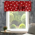 thumbnail image 4 of White Love Valances for Windows Heart Valentines Red Rod Pocket Curtain Valance Window Treatment Short Curtains for Kitchen Living Room, 54"x18", 4 of 9