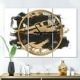 thumbnail image 2 of Designart 'Gold and Black drift I' Modern Wall Clock, 2 of 3