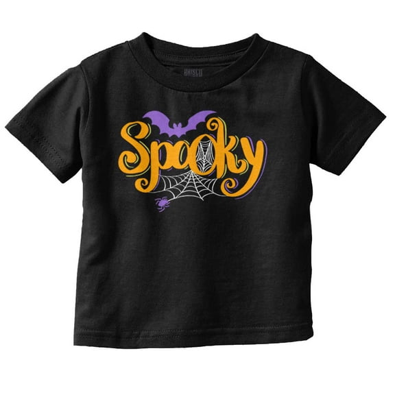 Cute Spooky Halloween Spider Web Toddler Boy Girl T Shirt Infant Toddler Brisco Brands 6M