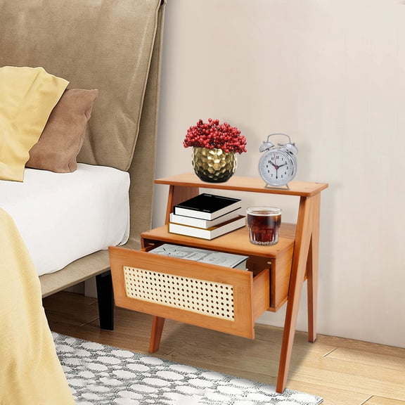 Bedside Table, Sofa Side Table, Bedside Table with Drawer 16.92*12.2*19.68in