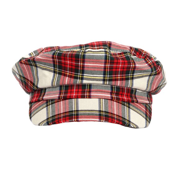 WITHMOONS Newsboy Beret Hat Tartan Check Cool Cotton Golf Cap HM31178 (Ivory)