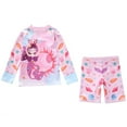thumbnail image 5 of Gelikeya Girls Bathing Suits Size 10-12 Toddler Girl Swimsuit Long Sleeve Cartoon Character Graphic Prints Summer Beach Swimming Suit (Tweens, R01 Purple, 10-12 Years), 5 of 7