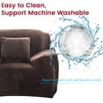thumbnail image 4 of CJC Plush Sofa Covers Stretch Solid Thick Slipcover for 1-Seater Velvet Easy Fit Non-Slip Furniture, Brown, 4 of 9