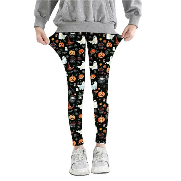 Iyufng Halloween Leggings Kids Toddler Kids Girls Pants,Toddler Girl Pants,Leggings for Girls Comfortable Halloween Gifts 3-8 Years Ankle Length Girls Printed,Baby Girl Pants