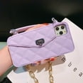 thumbnail image 2 of for iPhone 13 Wallet Case,Crossbody Phone Case with Lanyard Strap Cute Wallet Case Flip Folio Credit Card Holder Soft Silicone Girls Lady Handbag Case for iPhone 13 Purple, 2 of 14