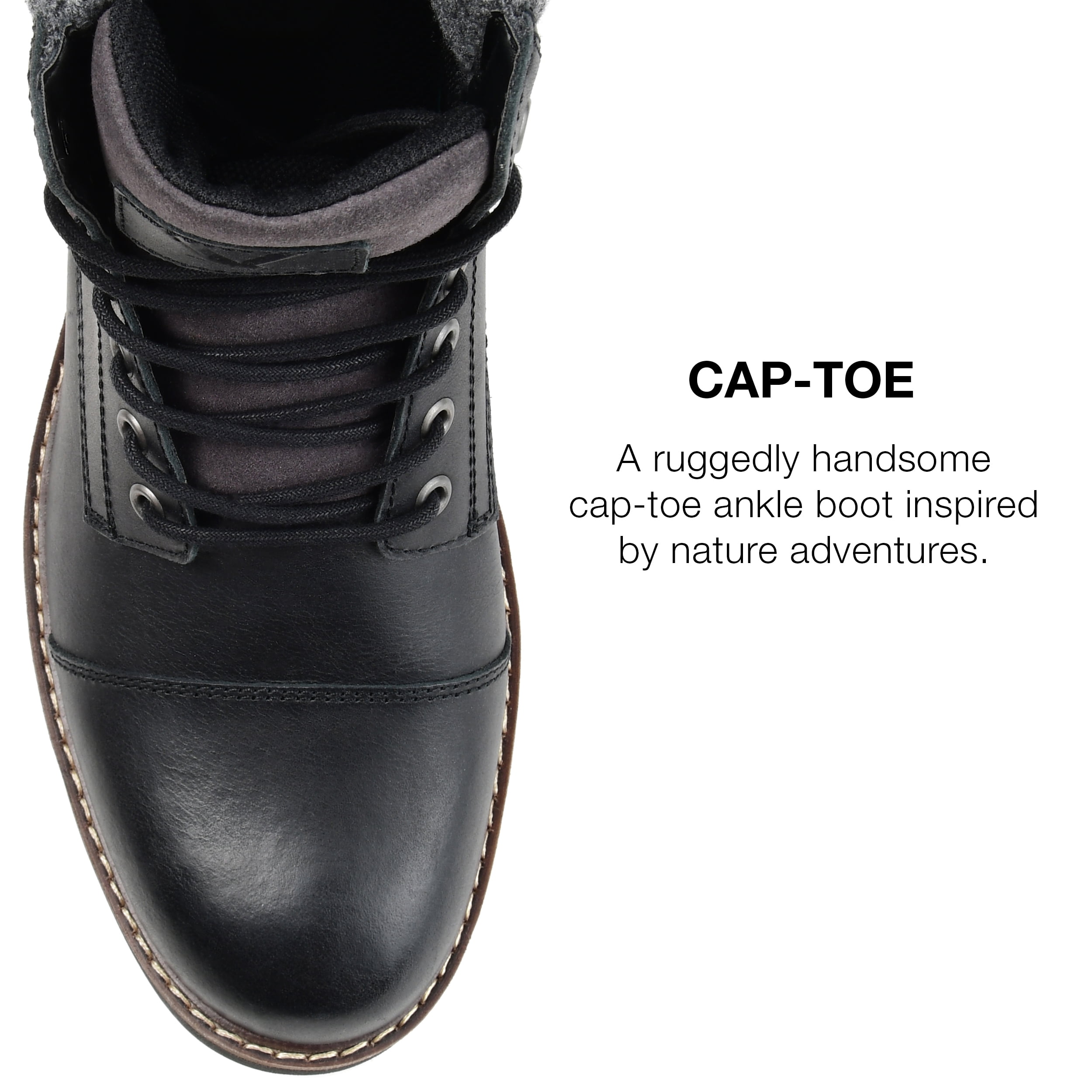 Territory Mens Yukon Wide Width Tru Comfort Foam Lace-up Cap Toe Ankle Boot