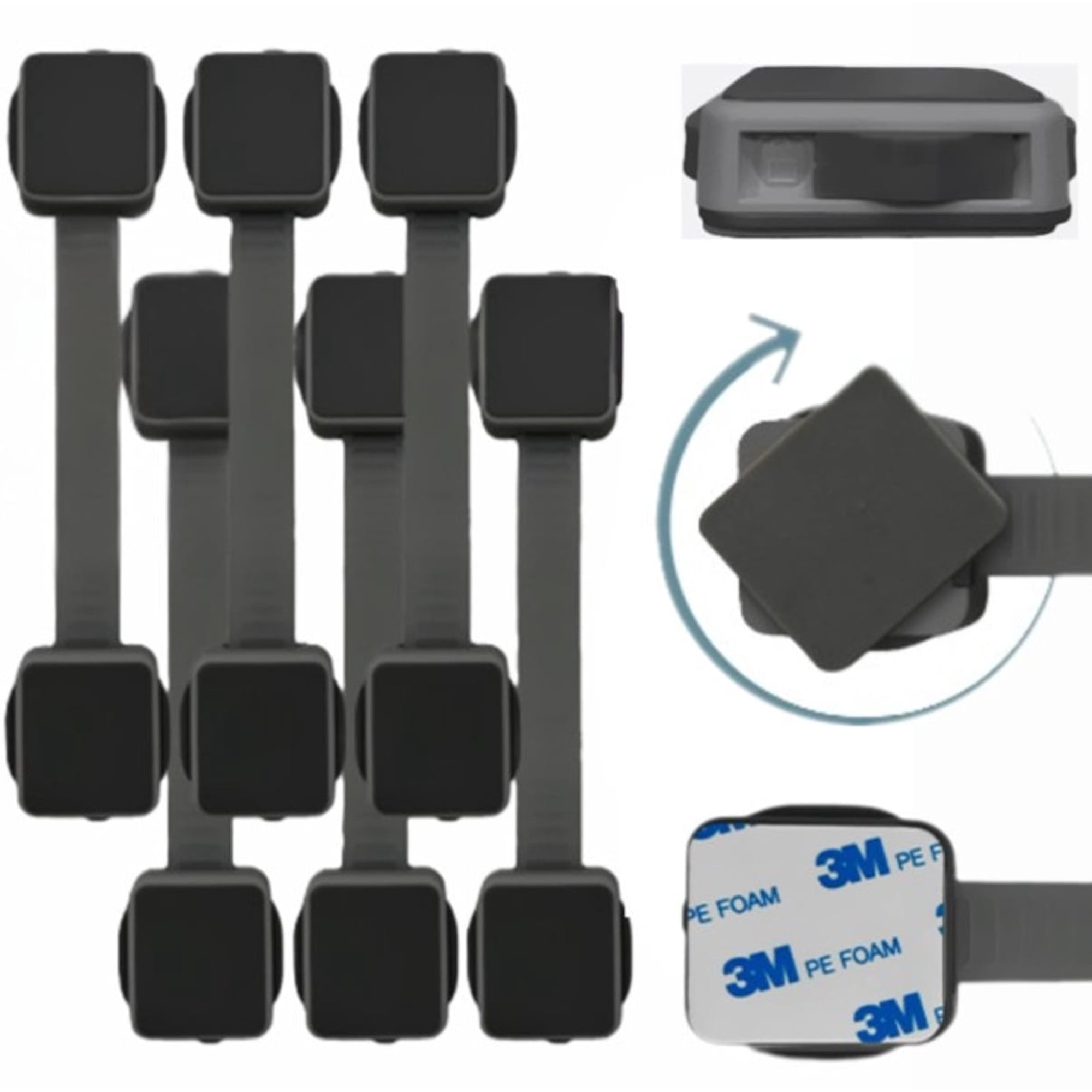 Autumn Bliss Co Cabinet Locks Baby Proofing, No Drilling, Easy Install, Adjustable & Reusable, Child Proof, 6 Piece