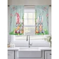 thumbnail image 5 of Easter Bunny Gnomes Sheer Curtains 45 Inch Length 2 Panels Set Window Treatments, Spring Easter Eggs Floral Teal Wood Rod Pocket Semi Curtains for Living Room/Bedroom/Kitchen Décor, 104"W x 45"L, 5 of 7