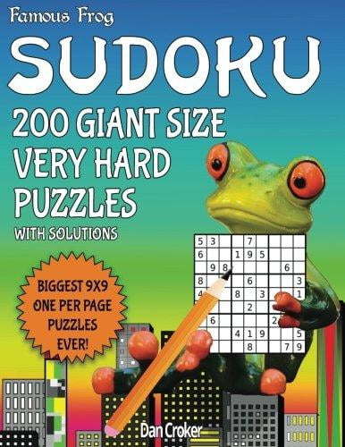 Famous Frog Sudoku 200 Giant Size Very Hard Puzzles Biggest 9 X 9 One 