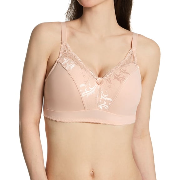Women's Rhonda Shear 671 Lace Back Pin-Up Bra (Pink Beige 2X)