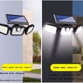 thumbnail image 5 of Luces solares para exteriores con sensor de movimiento, luces de seguridad de 3 cabezales con energía solar, reflector con detección de movimiento de 72 LED, 5 of 5