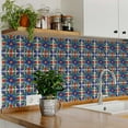 thumbnail image 3 of Mi Alma Removable Vinyl Vintage Flower Blue/Red Backsplash Tile Stickers, 24pcs, 3 of 11
