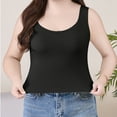 thumbnail image 5 of Gfyviroh Tank Tops for Women Seamless Plus Size Chest Padded Undershirts Crewneck Sleeveless Pleated Loungewear Tops, 5 of 8