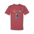 thumbnail image 2 of Wild Bobby, Colorful Paint Splatter Deer Head, Animal Lover, Men's Graphic Tees, Vintage Heather Red, 4XL, 2 of 3