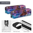 thumbnail image 3 of Rateoe Capybara Bathtub Fun Print Leather Pencil Case with Smooth Zipper, Compact Storage for Writing Tools & Art Supplies, 8.26" x 1.96" x 2.16", 3 of 5
