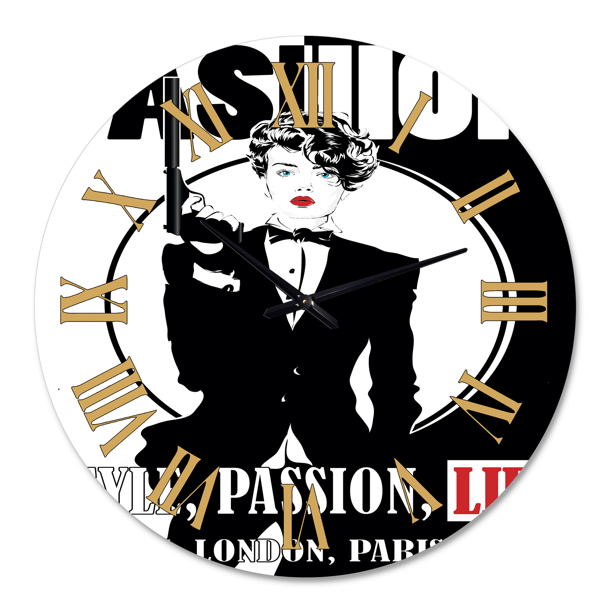 Designart 1 in Quartz Vintage Wall Clock