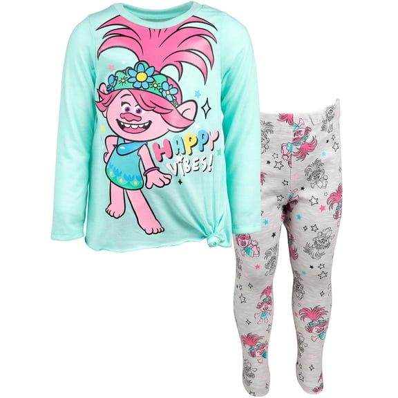 DreamWorks Trolls Poppy Little Girls Pullover T-Shirt and Leggings Outfit Set Toddler to Little Kid