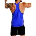 thumbnail image 4 of DYMADE Men's Fitness Sports Solid Color Racerback Tank Top, 4 of 5