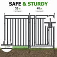 thumbnail image 3 of Petorldog Decorative Garden Fence, 72ft x 40in , 28 Panels + 4 Gates, No Dig Metal Dog Fence for Yard | Black-Silver, 3 of 7
