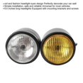 thumbnail image 3 of Universal Motorcycle 8.5in Iron Front Double Twin Round Headlight Lamp(Black and White Yellow), 3 of 4