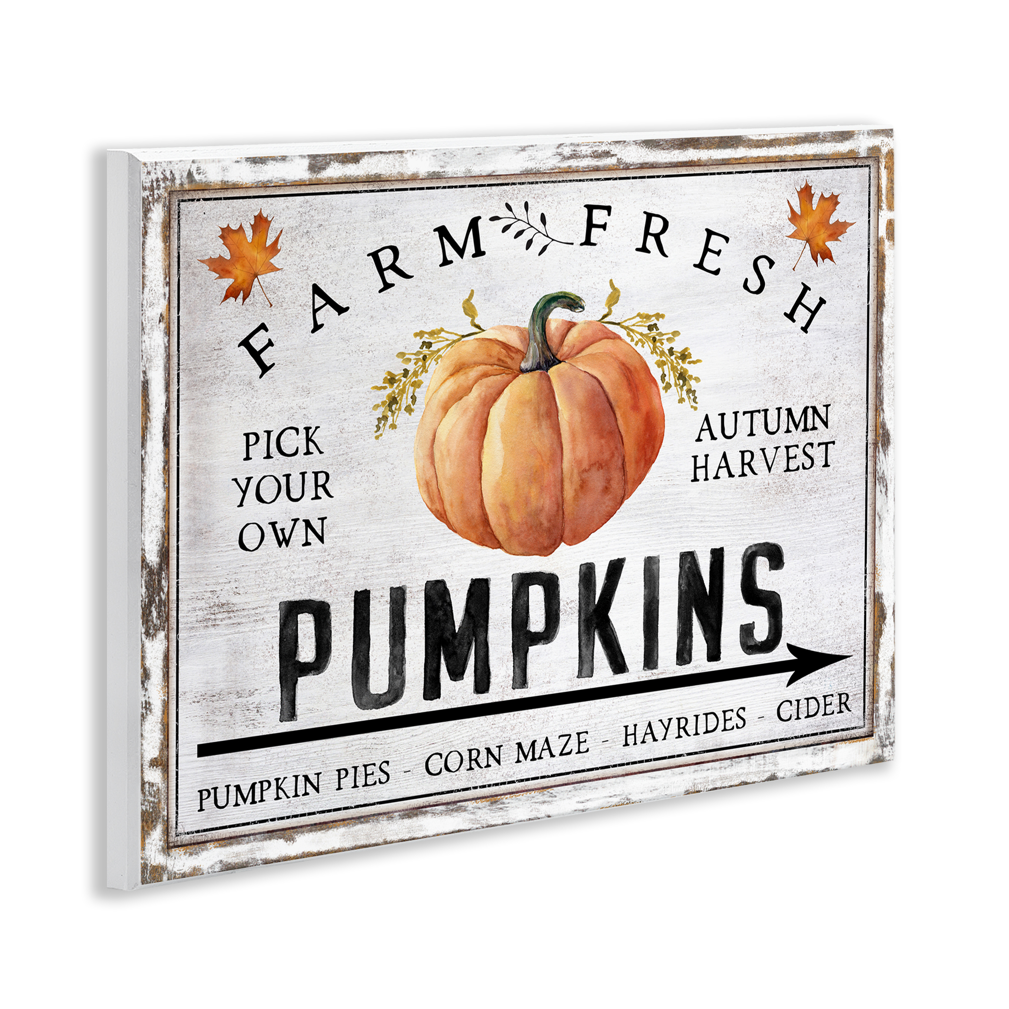 Stupell Industries Farm Fresh Pumpkin Holiday Painting Unframed Art Prints Wall Art, 14 x 11