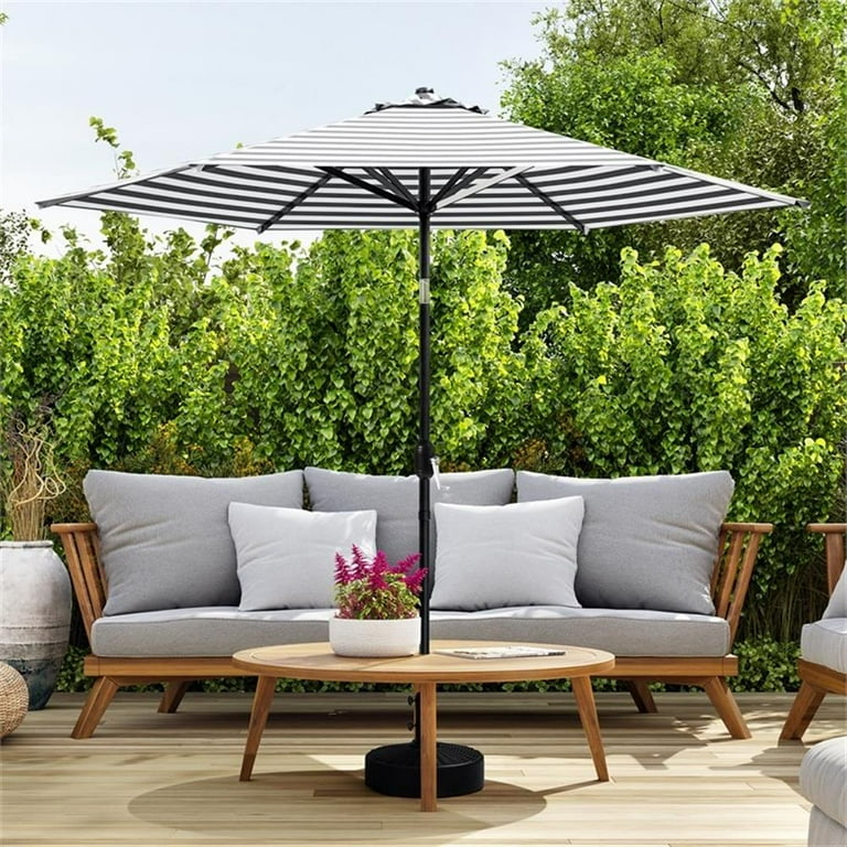 articulated patio umbrella Afuera Living 9Ft Multi-Color Articulated Tilting Fabric Patio Umbrella