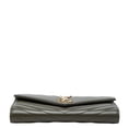 thumbnail image 3 of Pre-Owned Saint Laurent Cassandra V-Stitch Long Wallet 372264 Khaki Leather Women's SAINT..., 3 of 9