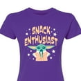 thumbnail image 2 of Star Wars - The Mandalorian Snack Enthusiast Grogu  - Juniors Fitted Short Sleeve Graphic T-Shirt, 2 of 4