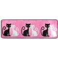 thumbnail image 5 of Dreamtimes Black White Cat Hallway Runner Rug 2'x6' Kitchen Rug with Rubber Backing Wedding Valentines Day Non Slip Entryway Rug Runner Washable Soft Area Rug for Hallway Bedroom Kitchen Decor, 5 of 6