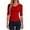 A-Red1440, variant on Womens Slim Fit V Neck Tees Three Quarter Sleeve Form Fitting Tops Casual Daily Office Blouses