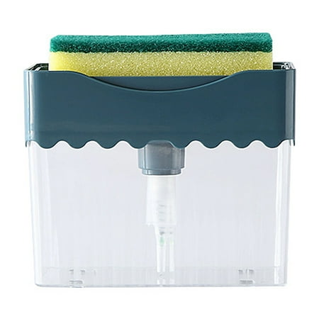 

1PC Creative Liquid Detergent Press Box with Sponge Wipe Kitchen Pot Brush(Blue)