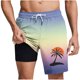 thumbnail image 1 of Pantalones Cortos Casuales para Hombre Imprimir con Bolsillos Pantalones de Playa de Cintura Elástica, Pantalones Cortos de Cintura Elástica para Hombre, 1 of 5