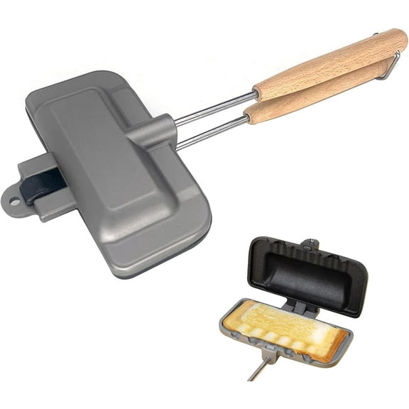 Double Sided Sandwich Frying Pan:Aluminum Alloy Non-Stick Grill Pan,Sandwich Baking Pan With Handle,Breakfast Sandwich Maker for Home, Kitchen, Coffee Shop