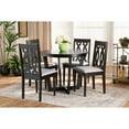 thumbnail image 5 of Baxton Studio Julie Modern and Contemporary Grey Fabric Upholstered and Dark Brown Finished Wood 5-Piece Dining Set, 5 of 5