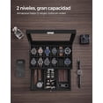 thumbnail image 3 of SONGMICS Caja de Reloj, con Tapa de Cristal, con Almohadilla Extraíble de Reloj,, 3 of 5