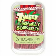 Zweet Sour Belts, EXTREME SOUR Chewy Candy Strips, Strawberry, 10oz Pack of 1