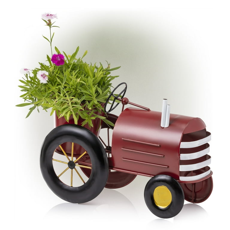 Alpine Corporation Small Metal Outdoor Flower Planter with Stand Alpine Corporation Small Metal Outdoor Flower Planter with Stand