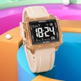 thumbnail image 3 of SMAEL Multiple Colors Square Digital Sports Watch Waterproof Silicone Wrist Watch for Men, 3 of 5