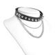 thumbnail image 2 of Moda mujer hombre Cool Punk Goth Metal Spike tachonado enlace Collar de cuero gargantilla Collar para tus amigos y familiares, 2 of 5