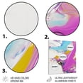 thumbnail image 3 of Designart "Fuchsia & Sky Fluid Dream I" Abstract Shapes Metal Art Print, 3 of 5