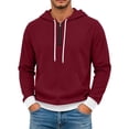 thumbnail image 2 of Hvogkswy Quarter Zip Hoodies for Men Solid Color Waffle Long Sleeve Hooded Sweatshirt Fall Outdoor Hiking Casaul Pullover Sweatshirts, 2 of 3