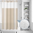 thumbnail image 2 of No Hook Shower Curtain, Beige Striped Shower Curtains for Bathroom with See Through Top Window, Farmhouse Luxurious White Stripes Modern Abstract Art Waterproof Bath Curtain Small Stall 36"x78", 2 of 9